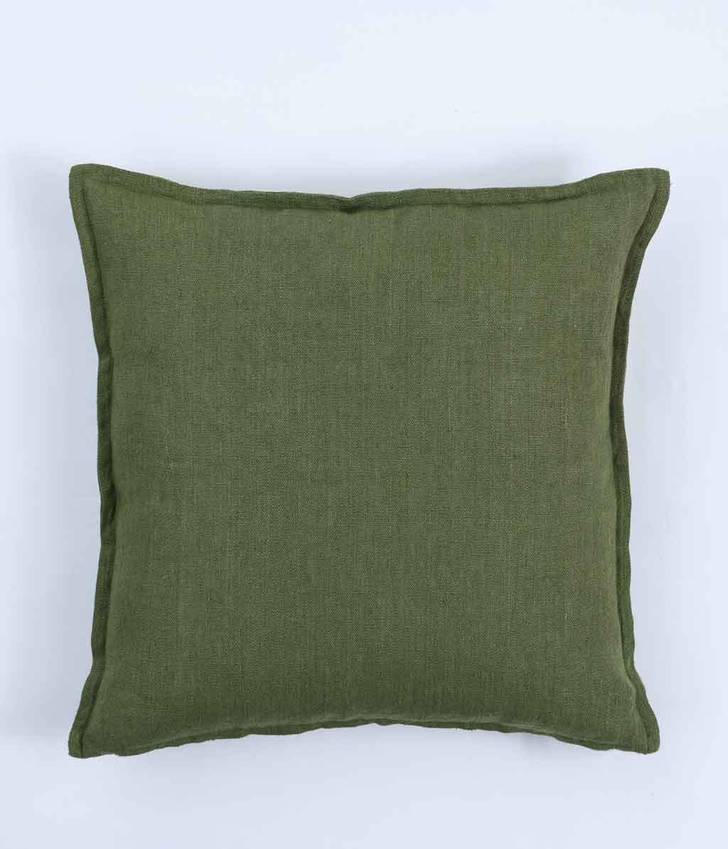 Linen Cushion Cover Leaf