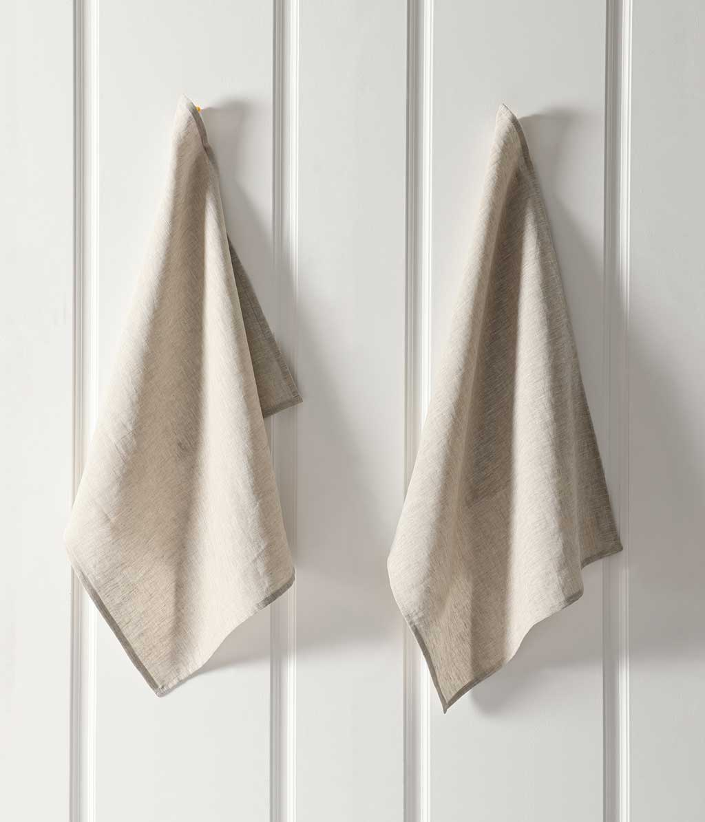 Linen Tea Towel Set 2 Natural