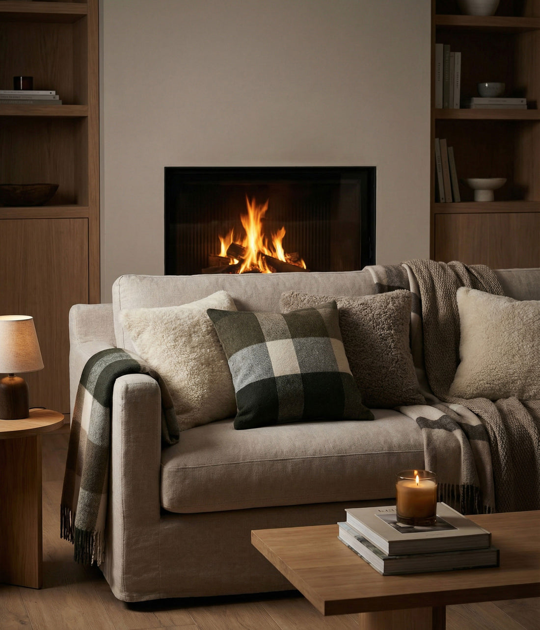 Lodge Lambswool Cushion Ivy