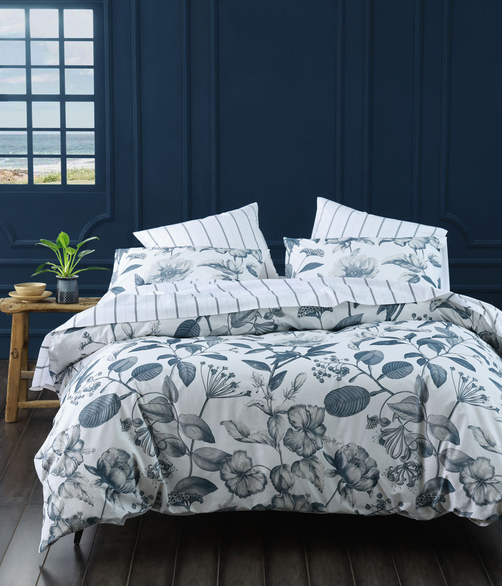 Botanical Duvet Set - Bluestone