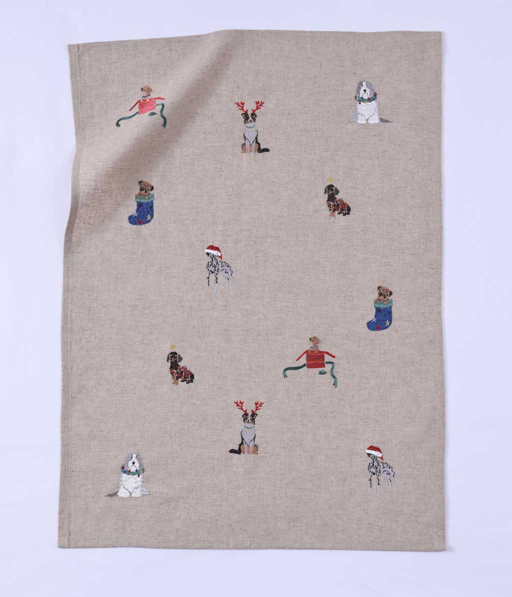 Santa Paws Tea Towel