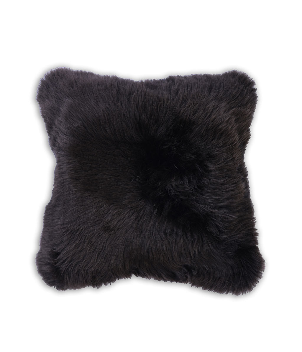 NZ Wool Sheepskin Cushion Cover Chocolate