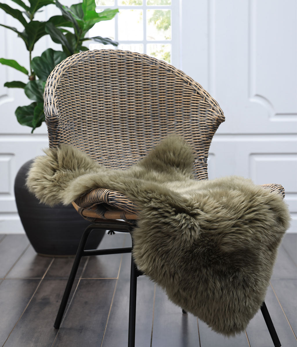 NZ Wool Sheepskin Rug Olive