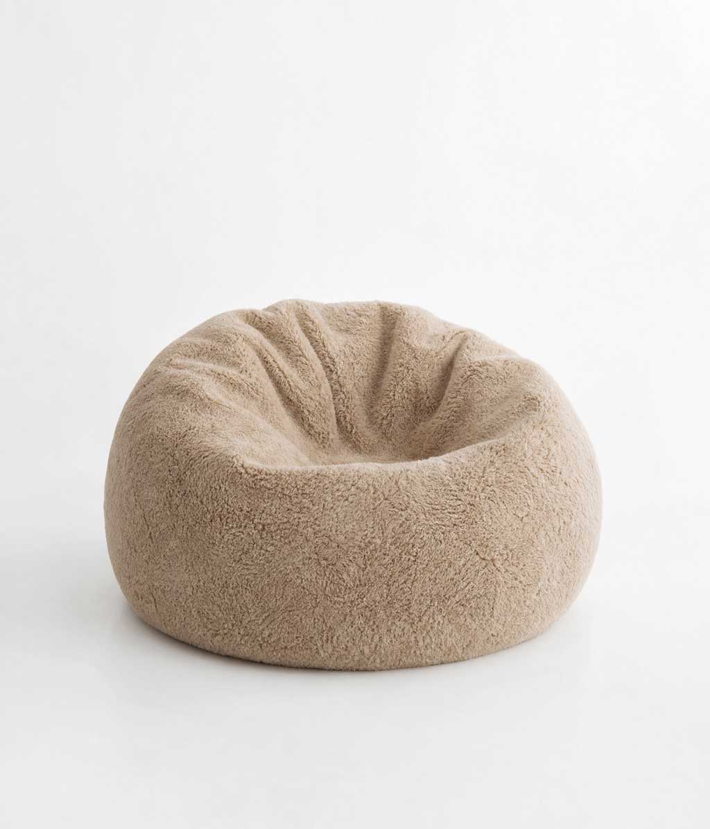 NZ Short Wool Bean Bag Walnut