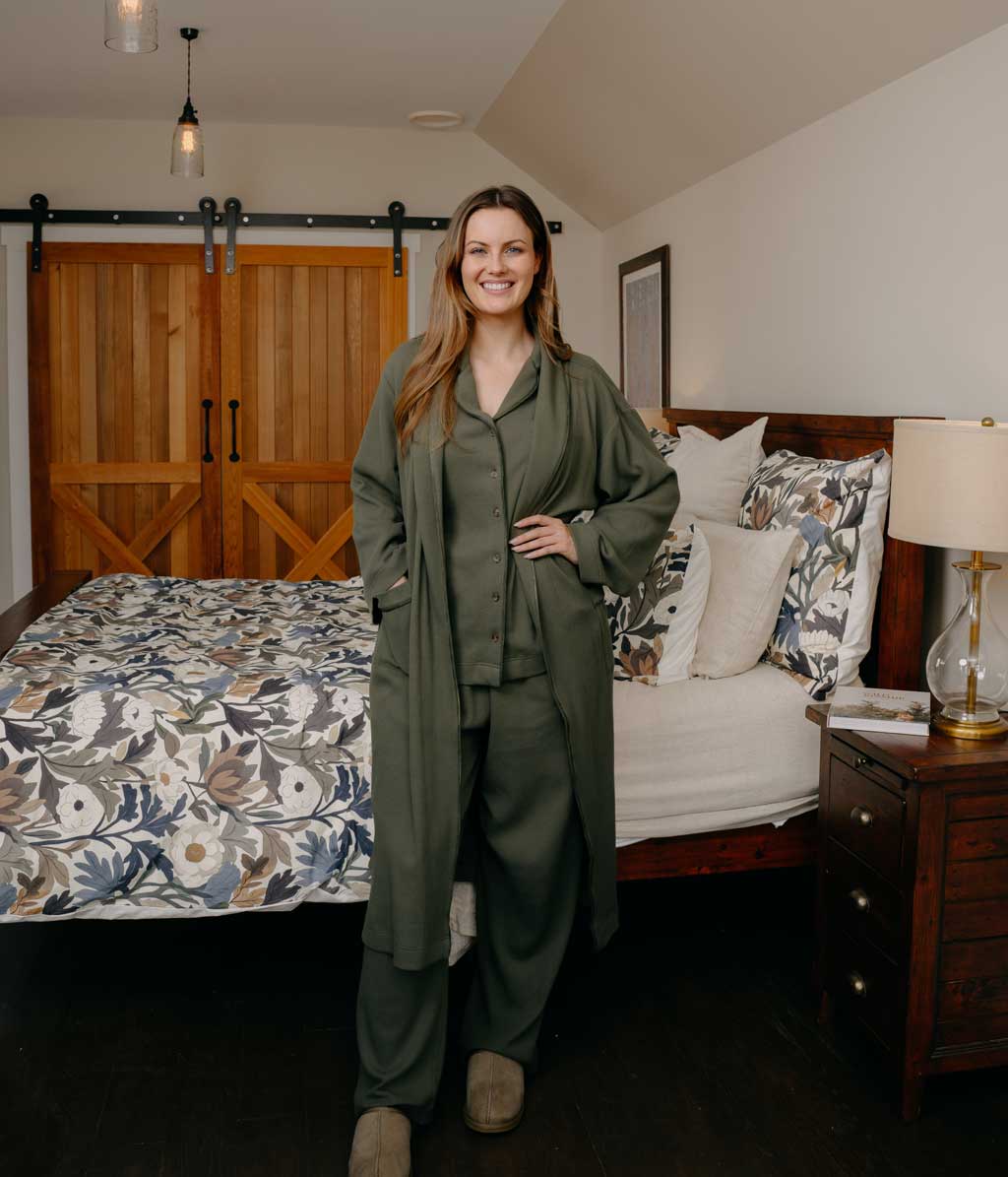 Willow Waffle Robe Ivy