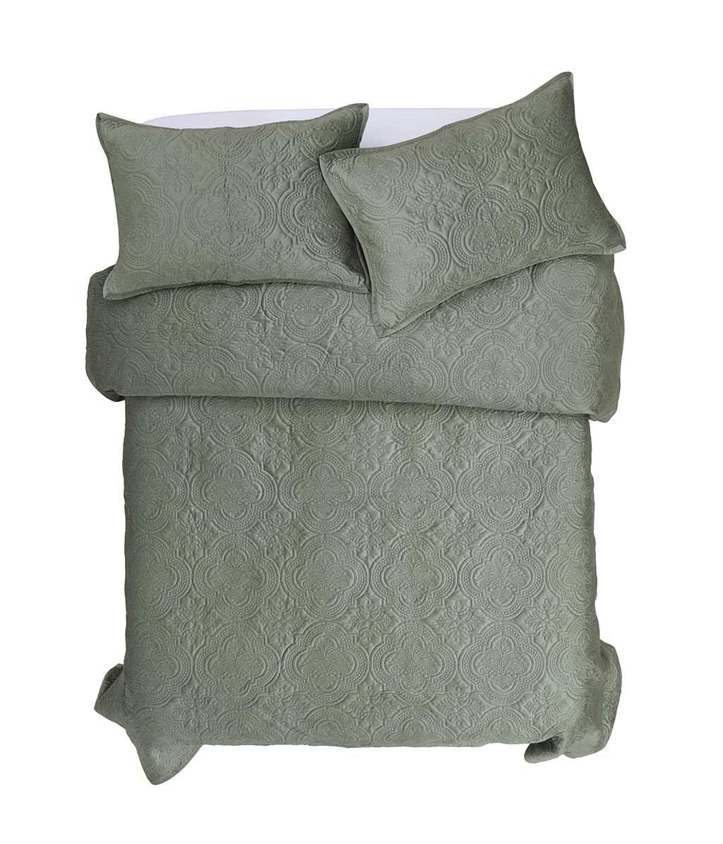 Folium Bedspread Set Thyme