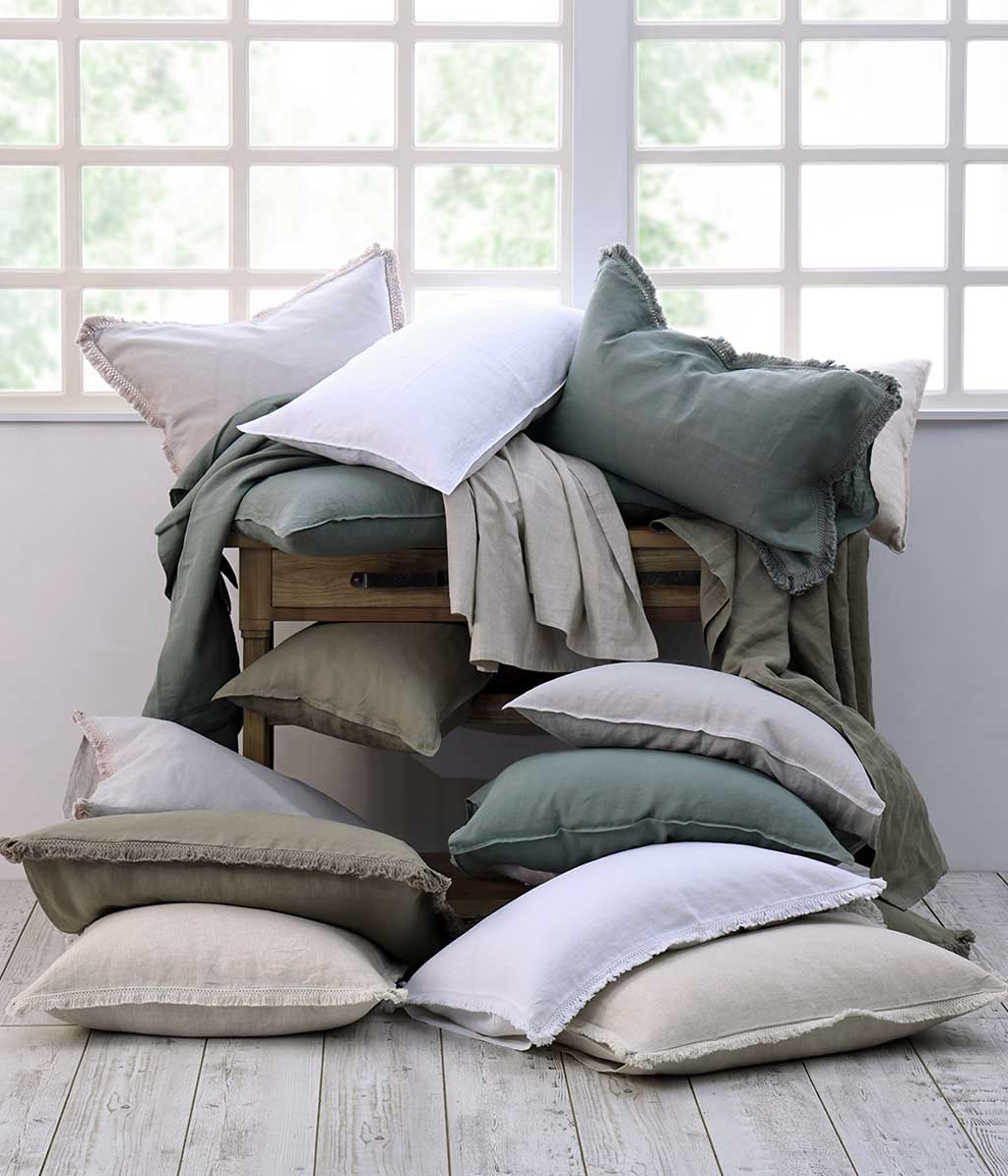 Laundered Linen Sheet Set Olive