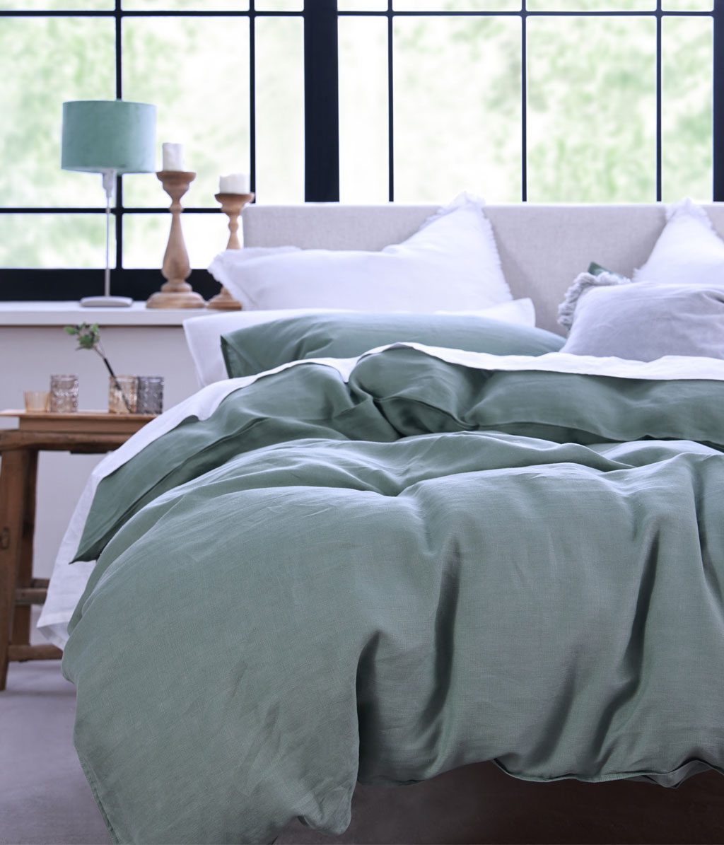 Laundered Linen Duvet Set Seagrass