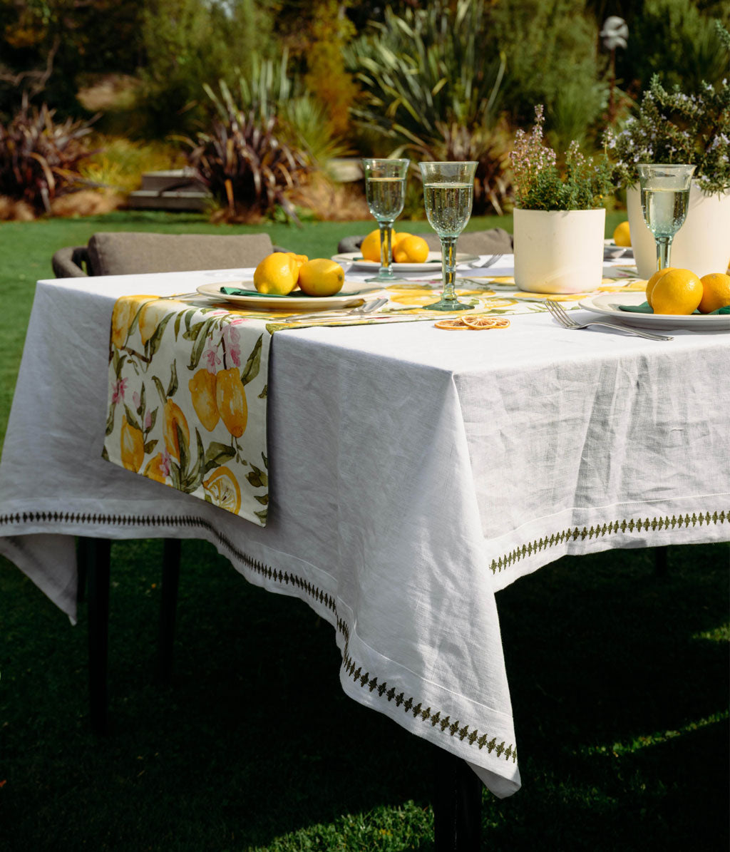 Bee Embroidered Table Cloth