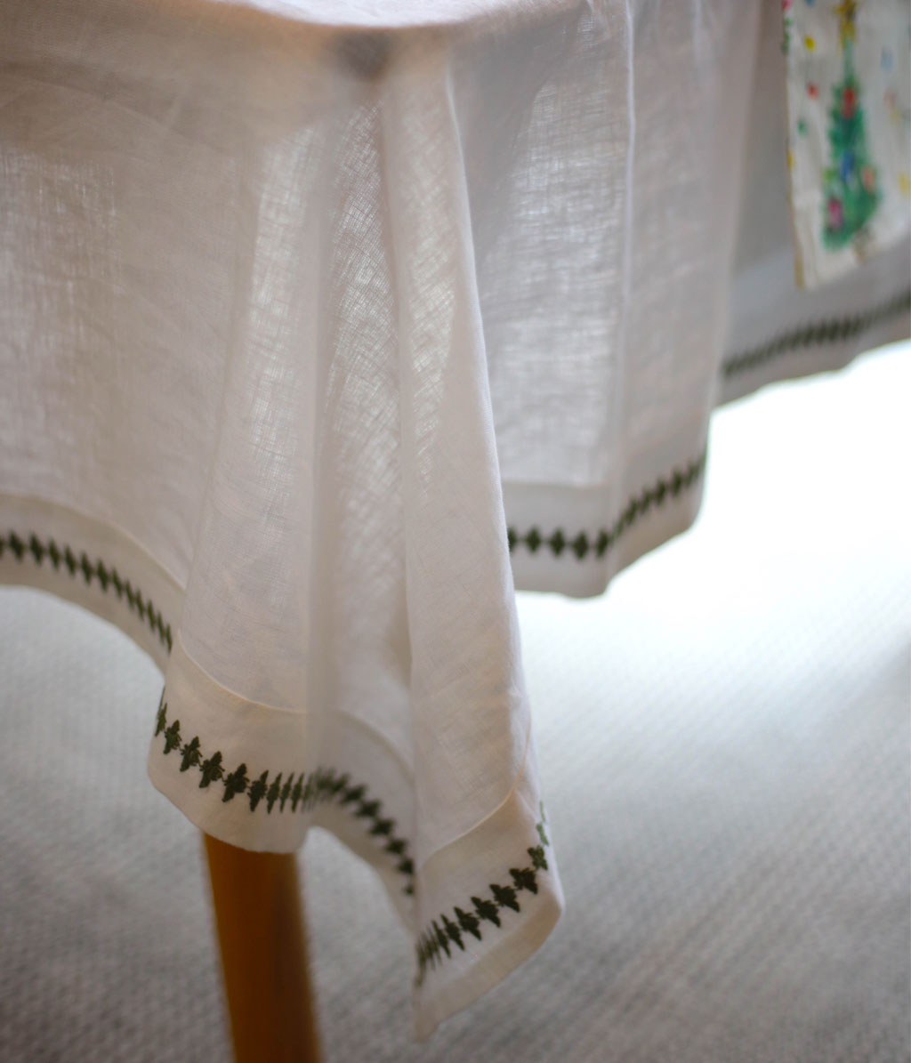 Bee Embroidered Table Cloth
