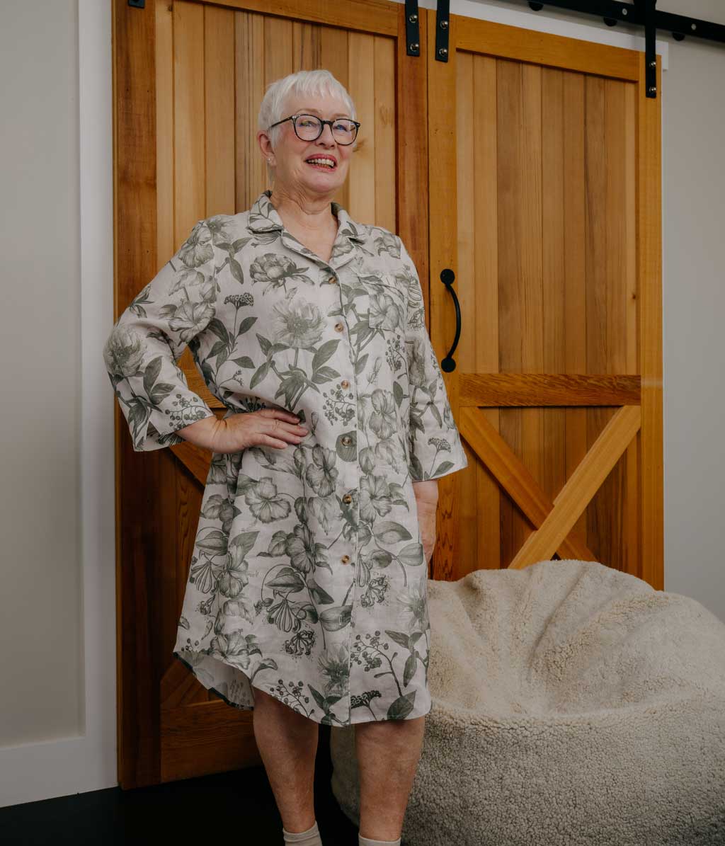 Linen Nightshirt Botanical