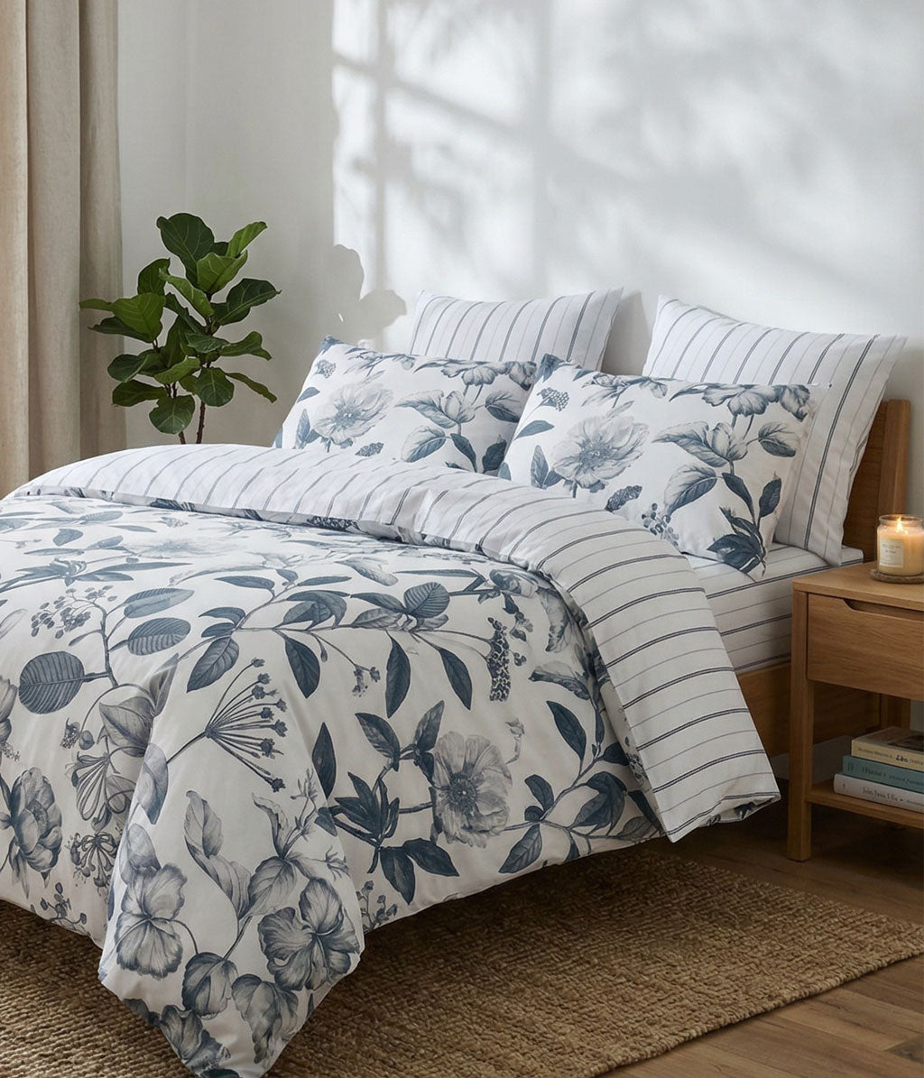 Botanical Duvet Set - Bluestone
