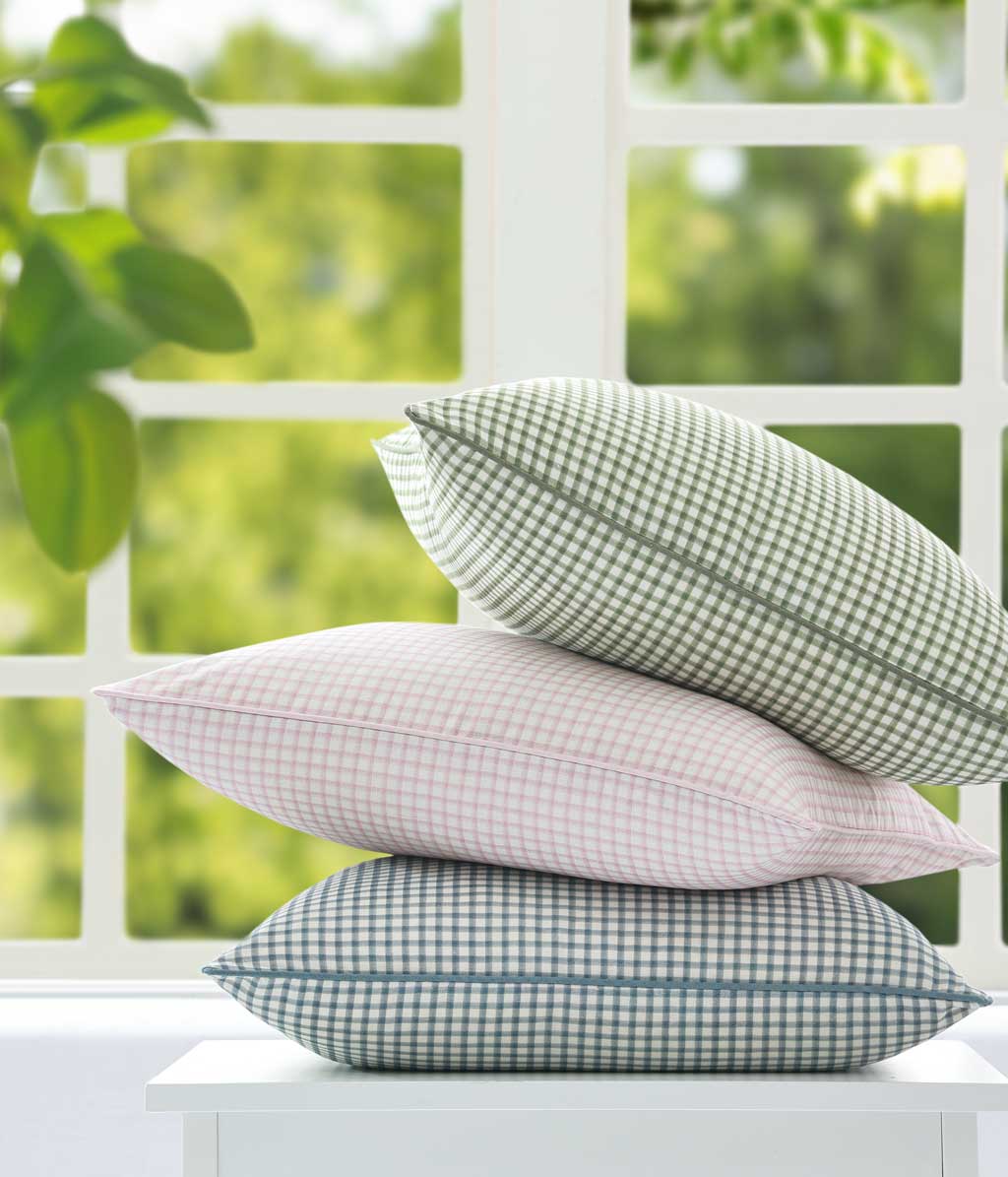 Gingham Cushion Cover Blue