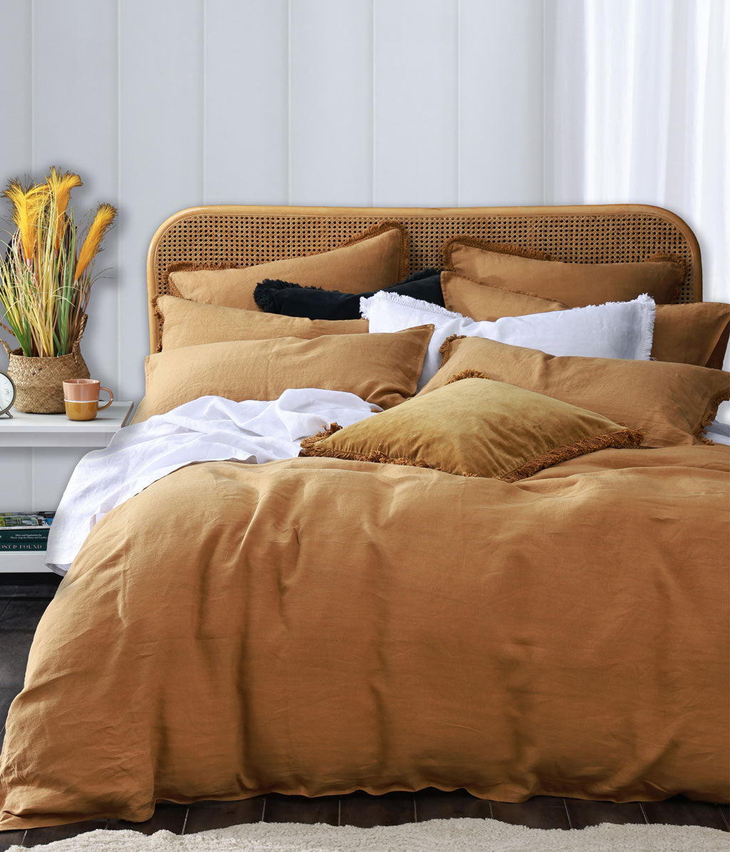 Laundered Linen Duvet Set Cumin