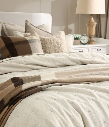Laundered Linen Bedspread Set Natural