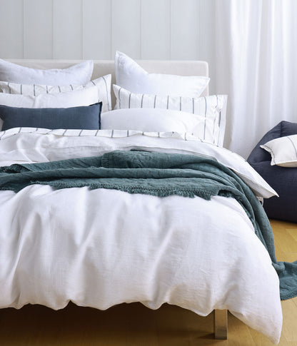 Laundered Linen Duvet Set White