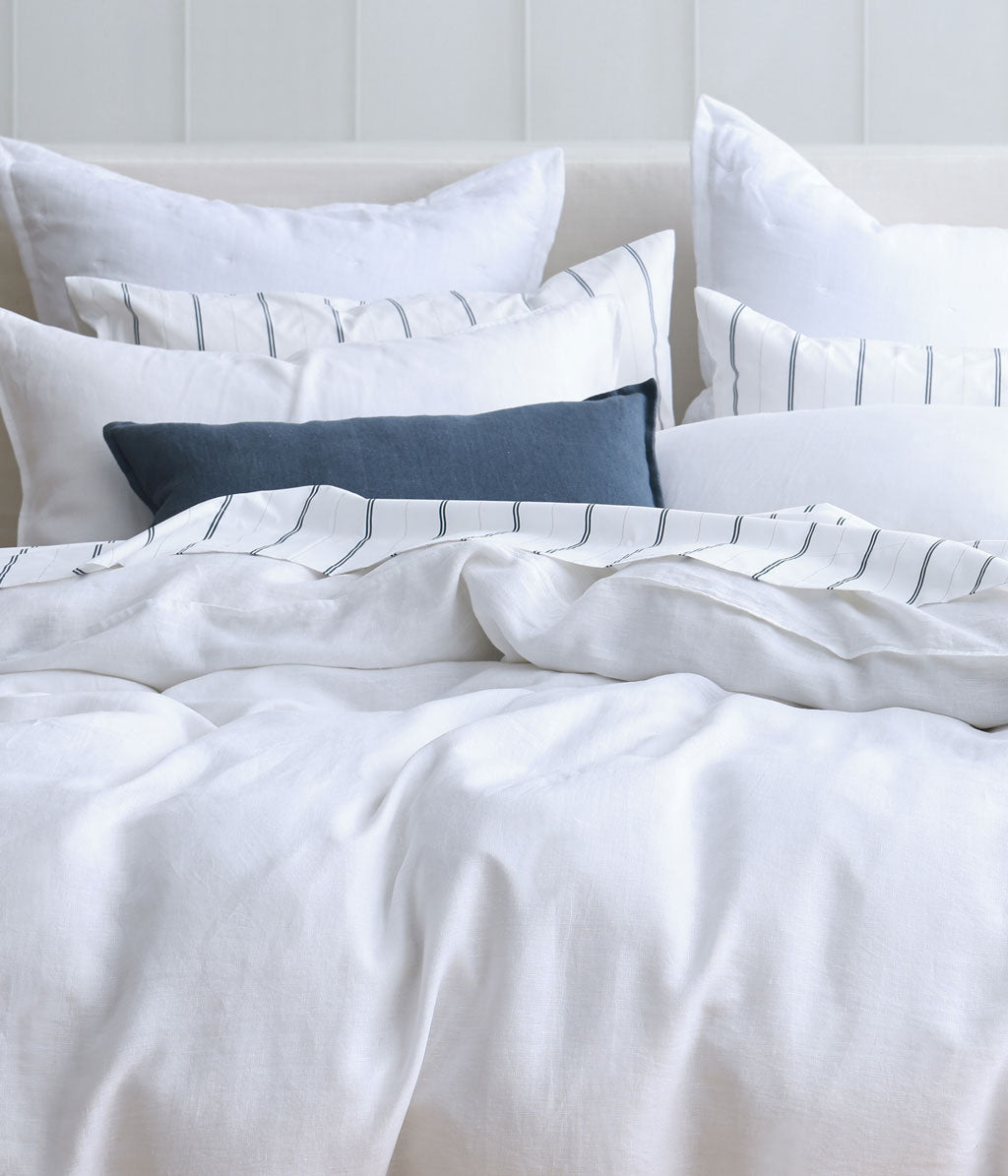 Laundered Linen Duvet Set White