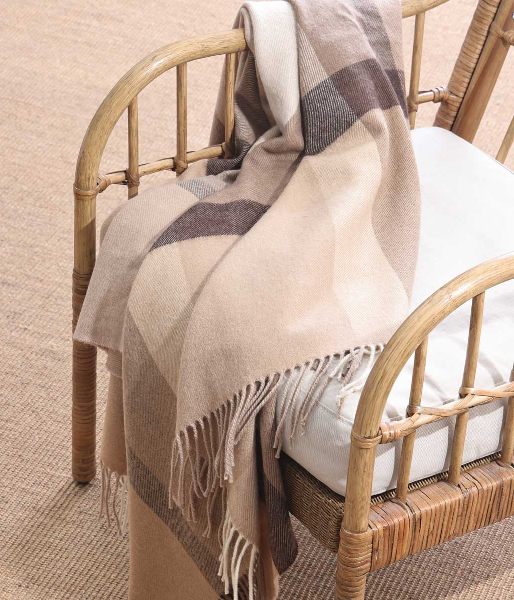 Lodge Lambswool Throw Mocha