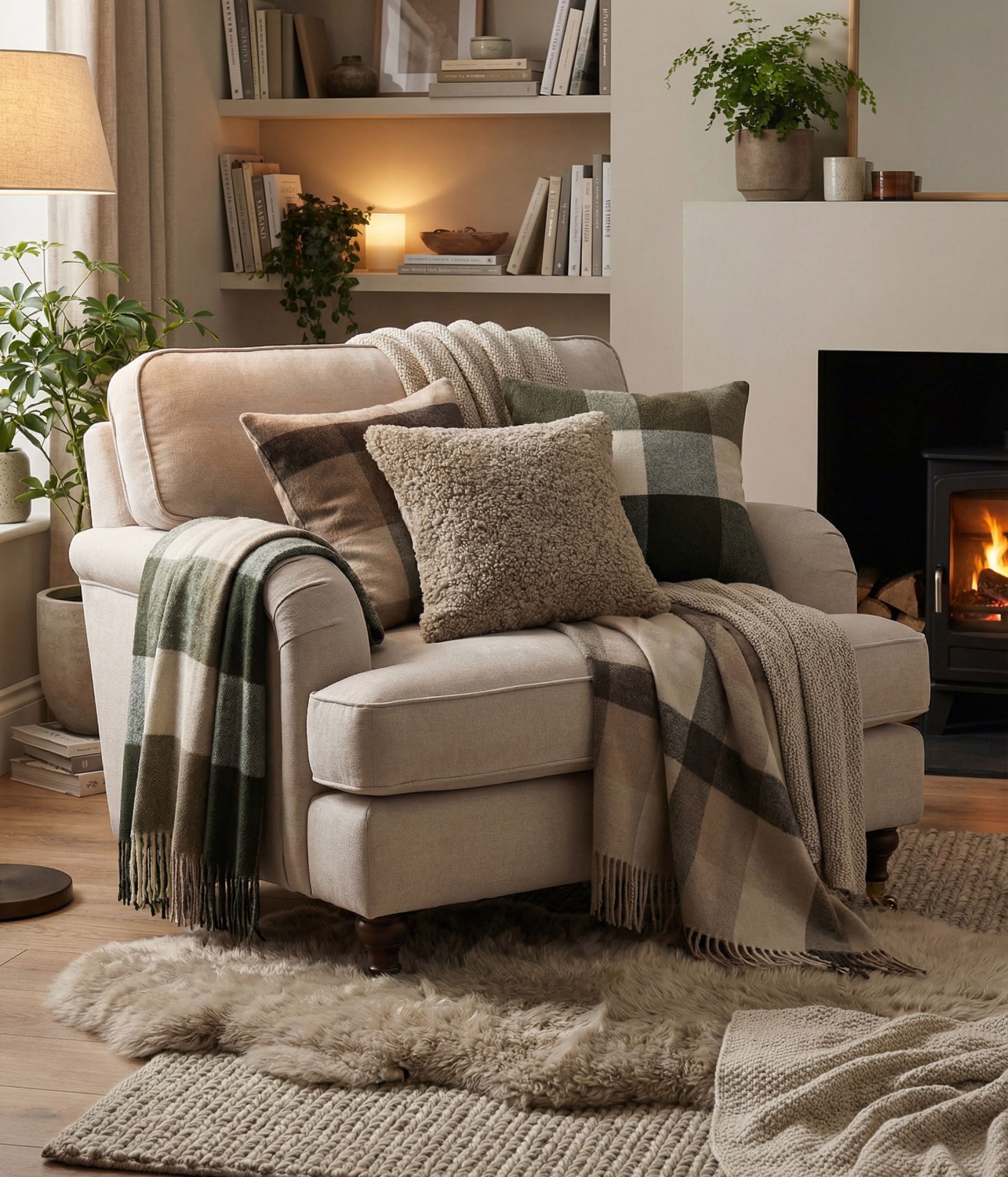 Lodge Lambswool Throw Mocha