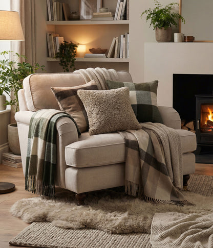 Lodge Lambswool Throw Mocha