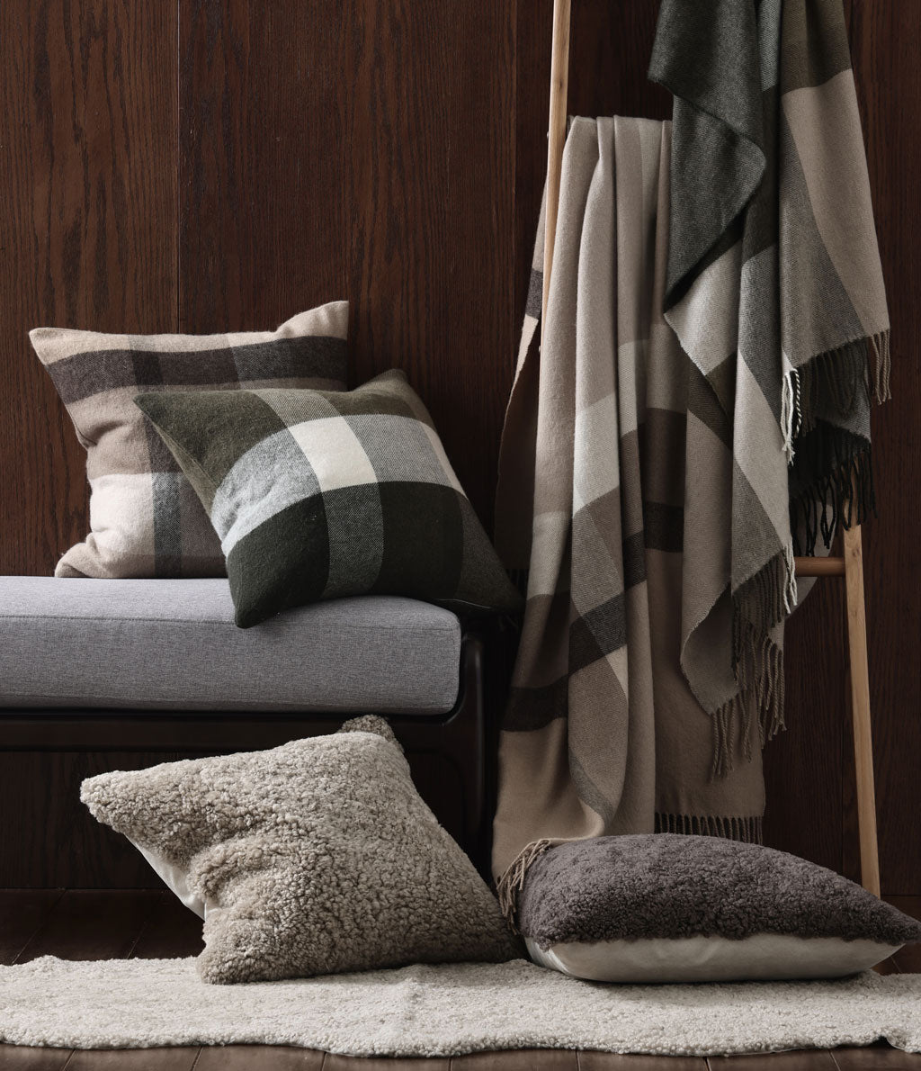 Lodge Lambswool Cushion Ivy