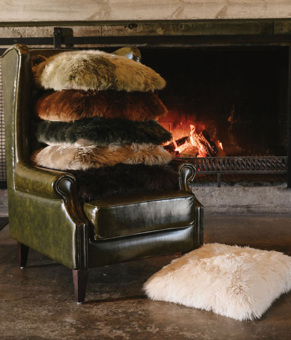 NZ Wool Sheepskin Cushion Cover linen