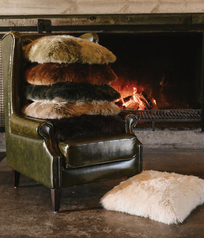 NZ Wool Sheepskin Cushion Cover linen