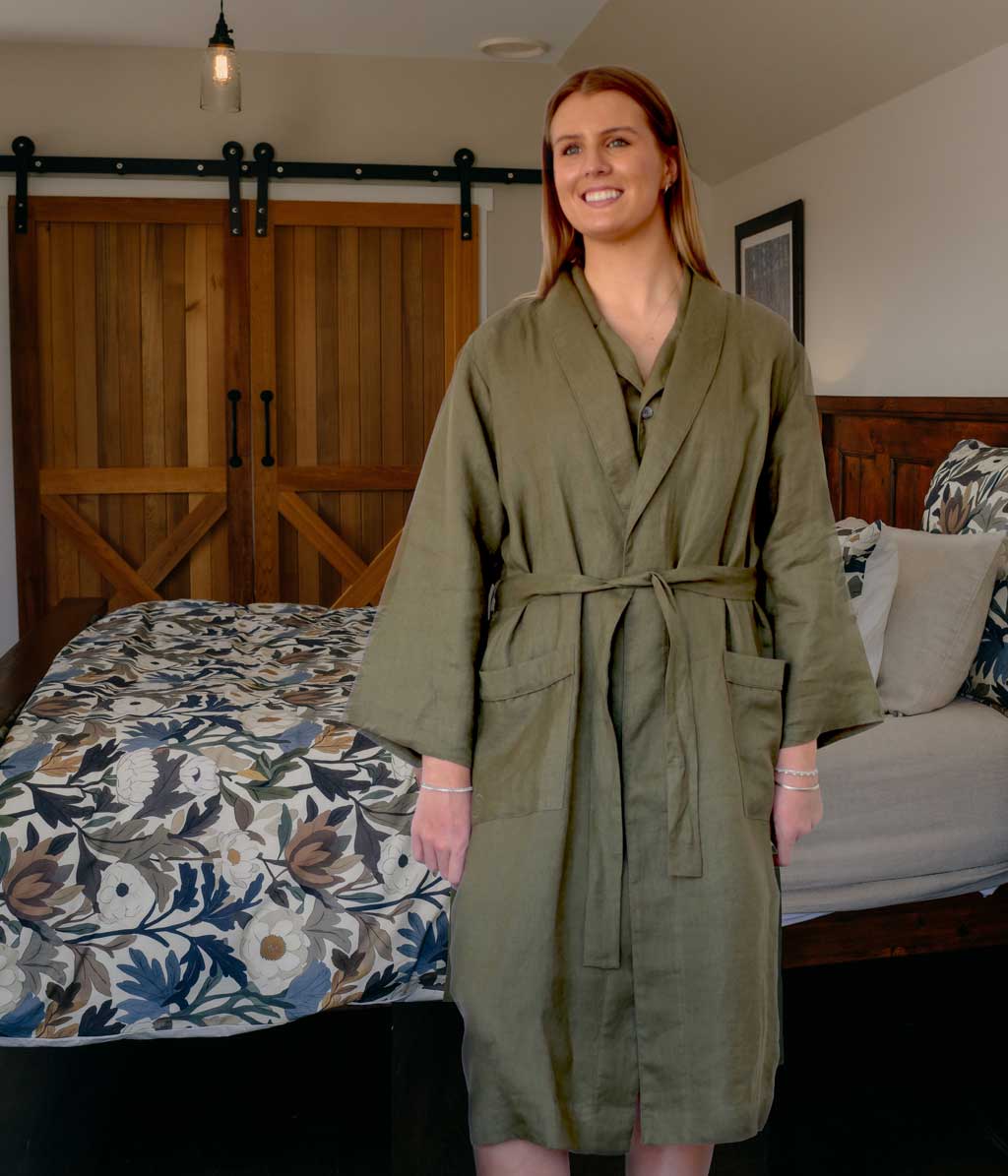 Linen Robe Ivy