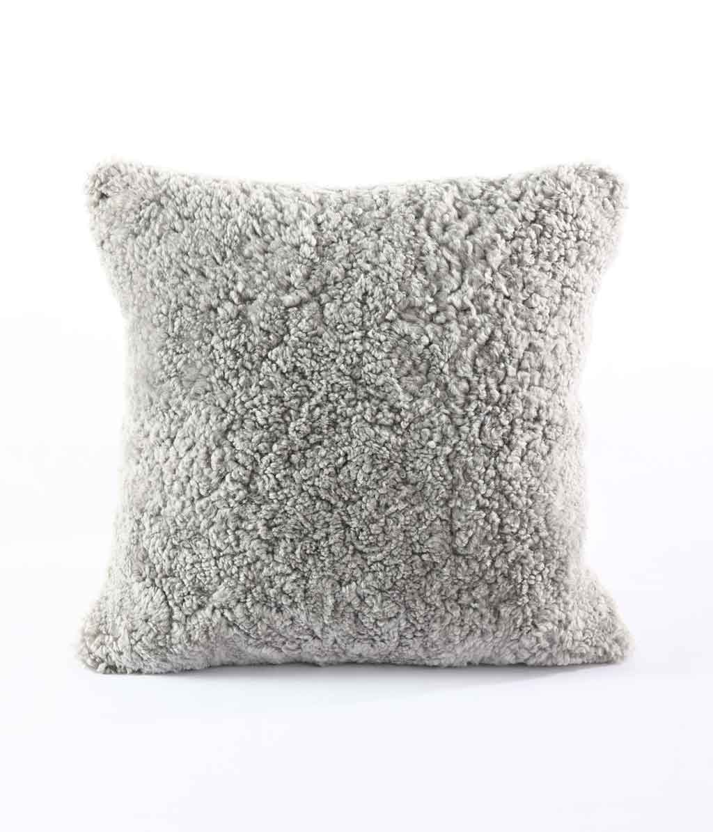 NZ Wool Sheepskin Cushion Pebble
