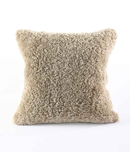 NZ Wool Sheepskin Cushion Walnut