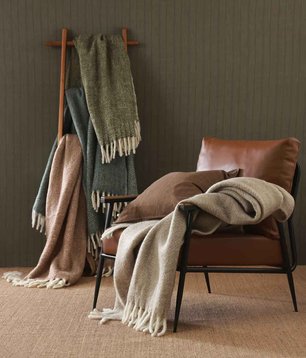 NZ Wool Throw Olive