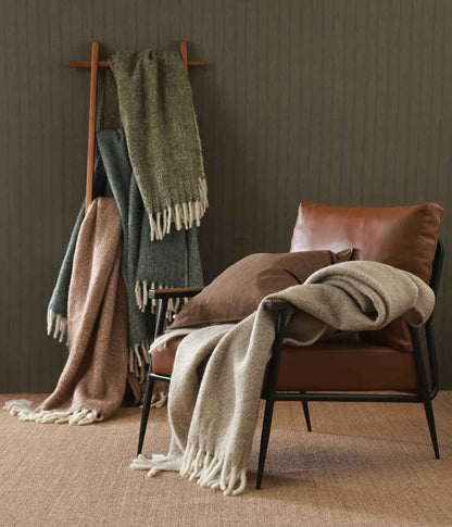 NZ Wool Throw Olive