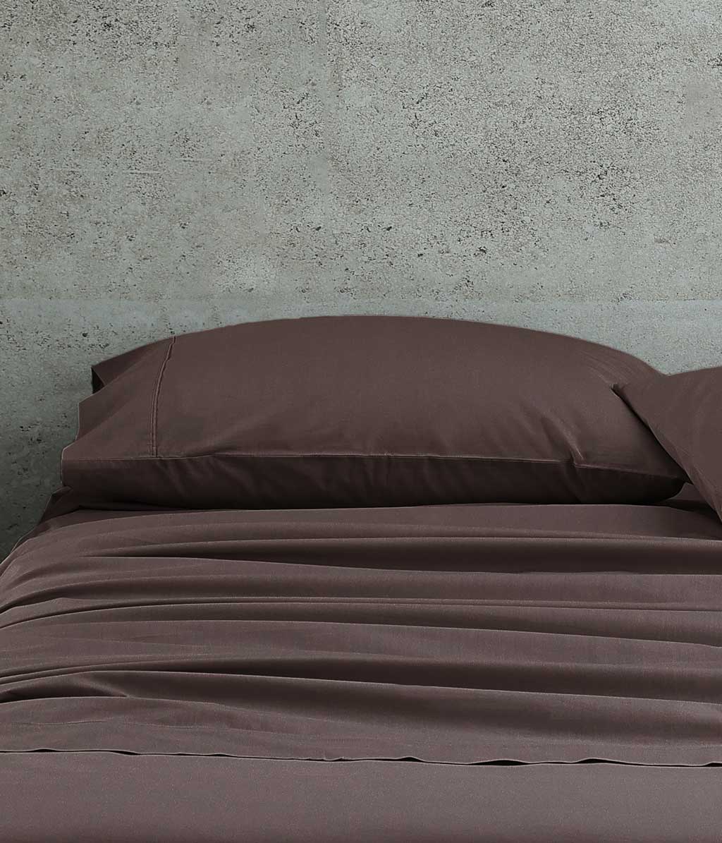 Pure Cotton 250TC Pillowcover Set Chocolate