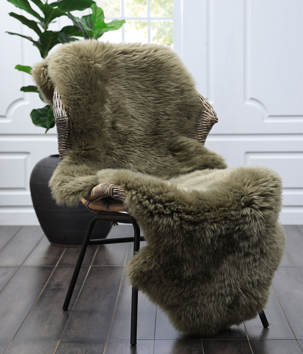 NZ Wool Sheepskin Rug Olive