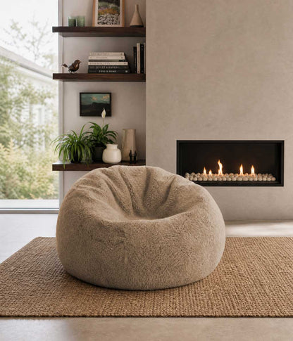 NZ Short Wool Bean Bag Walnut