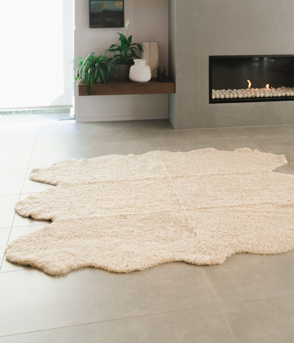 NZ Short Wool Sheepskin Rug Cloud