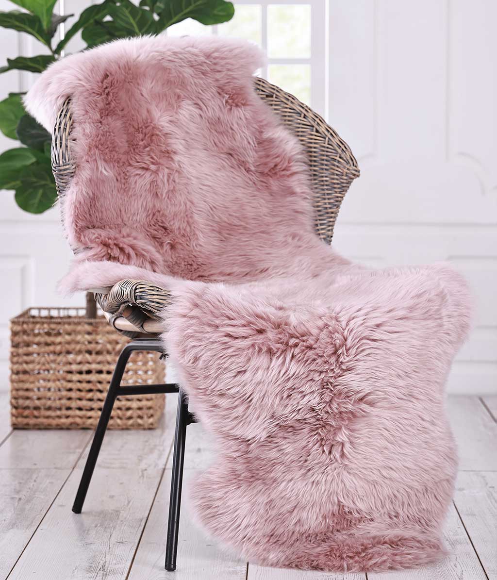 NZ Wool Sheepskin Rug Blush