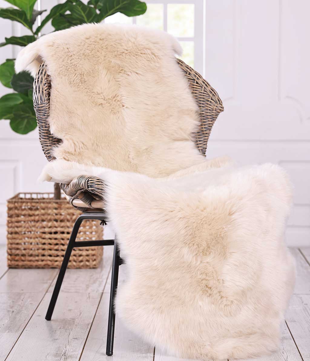 NZ Wool Sheepskin Rug Linen