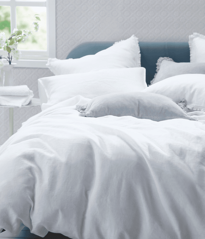 Laundered Linen Duvet Set White