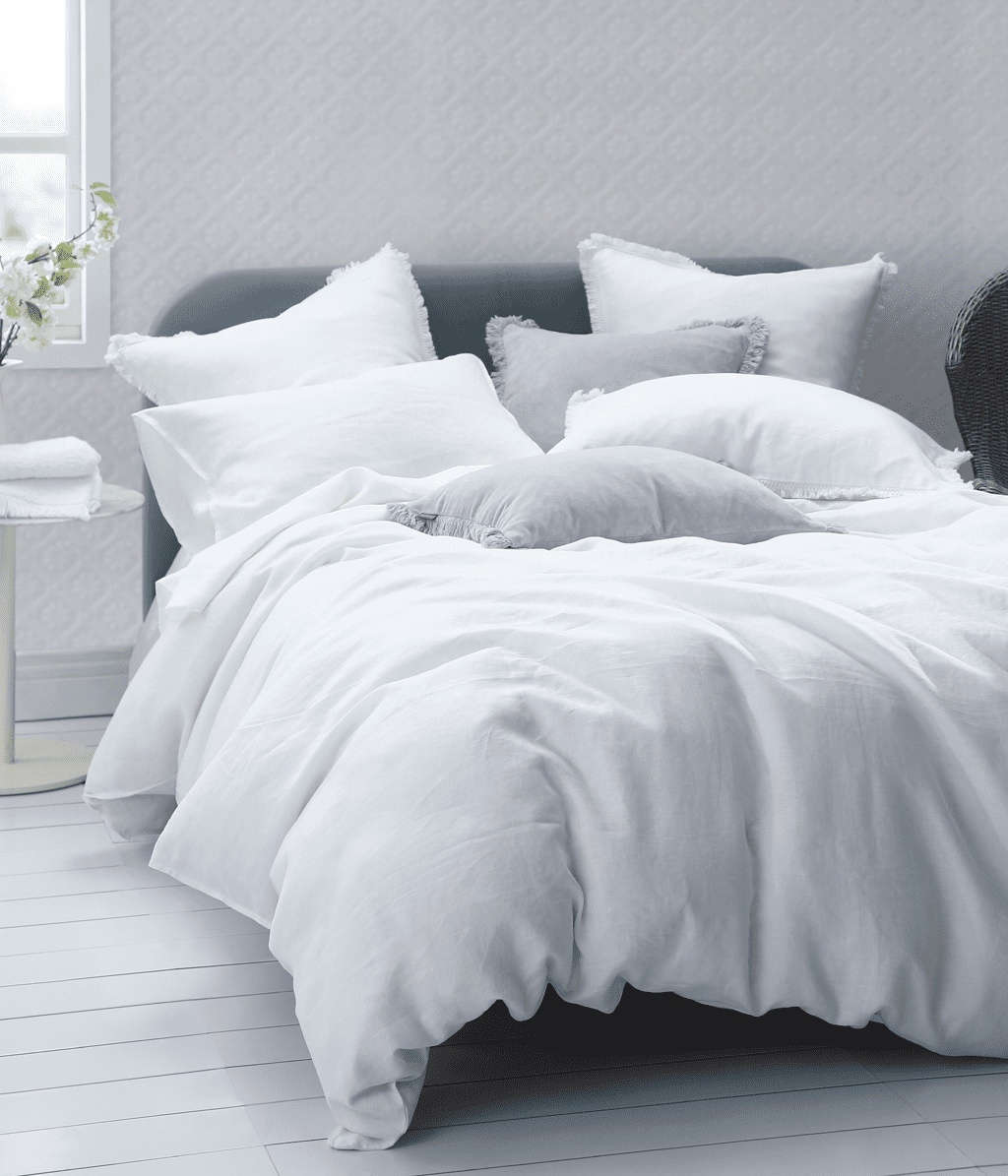 Laundered Linen Duvet Set White