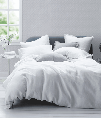 Laundered Linen Duvet Set White