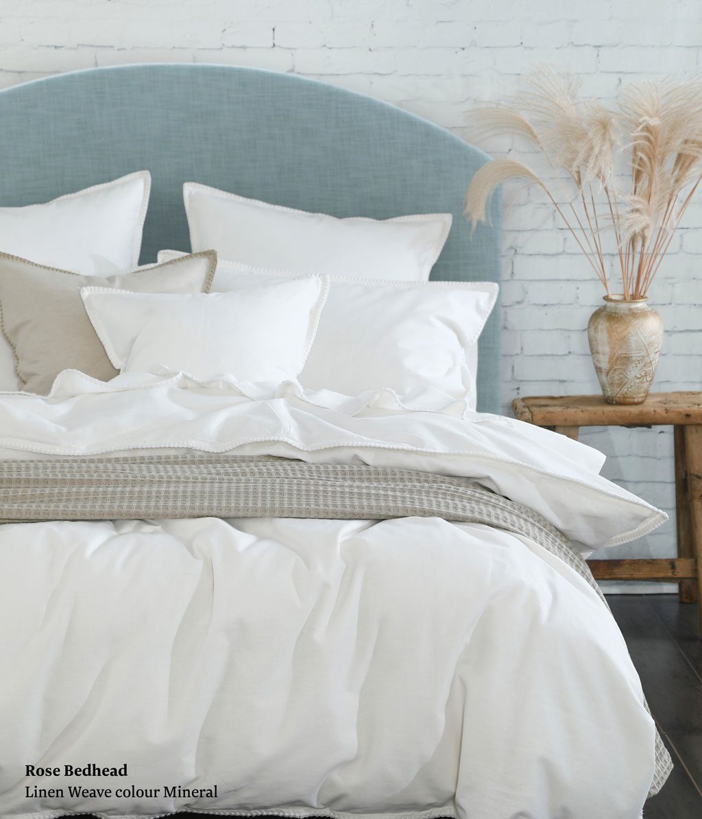 Rose Bedhead - Linen Weave - Mineral