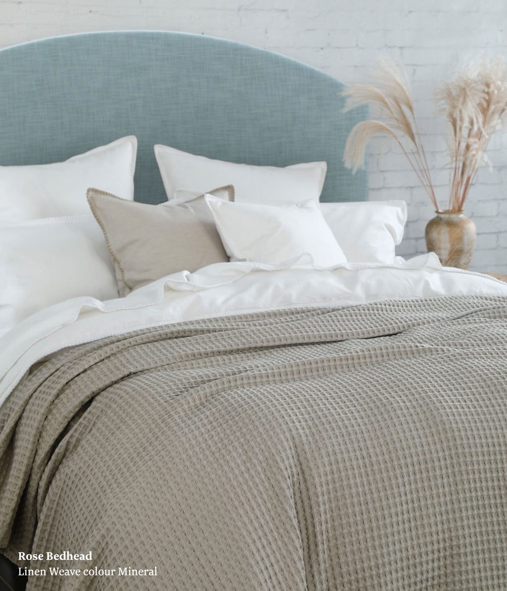 Rose Bedhead - Linen Weave - Mineral