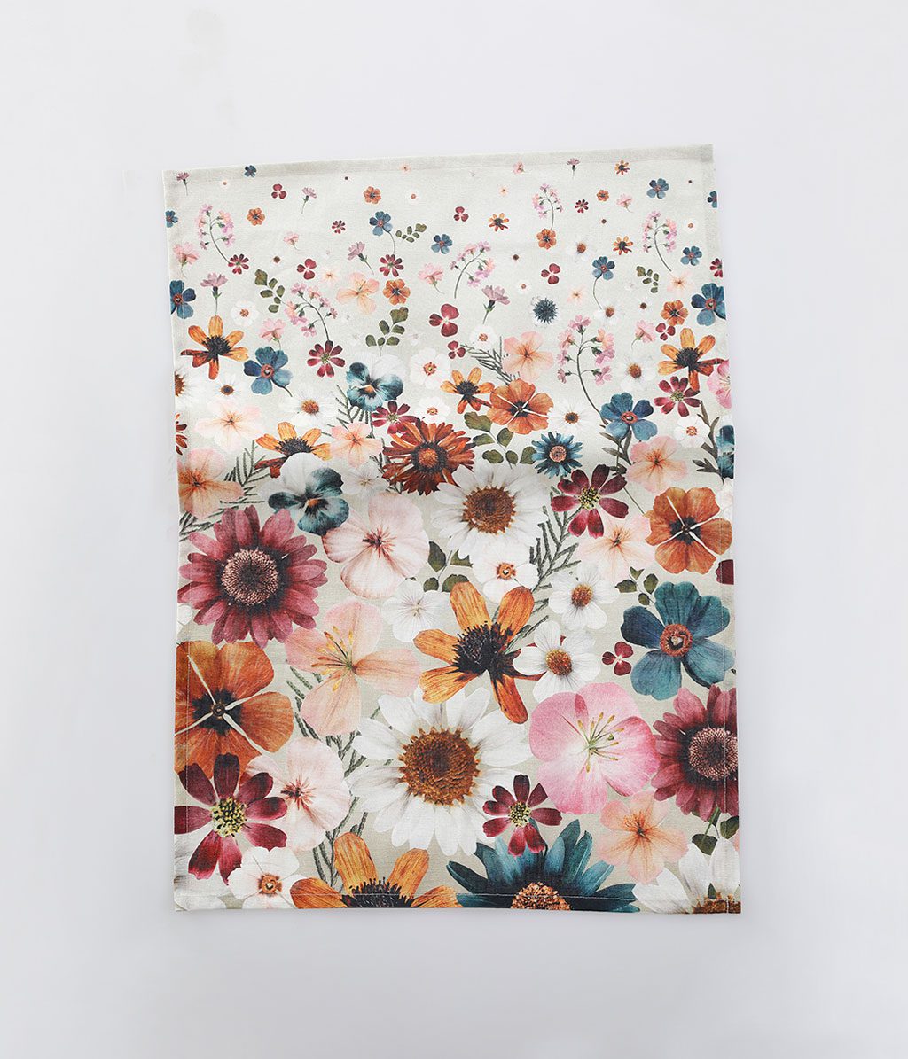 Flowerbed Tea Towel