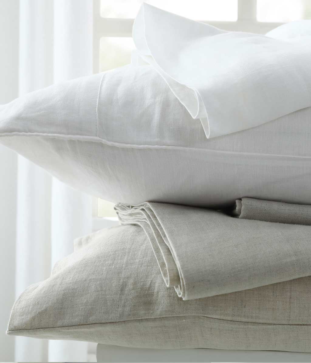 Laundered Linen Sheet Set White