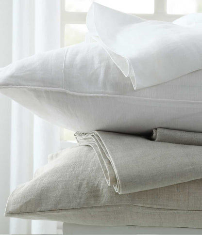 Laundered Linen Sheet Set White