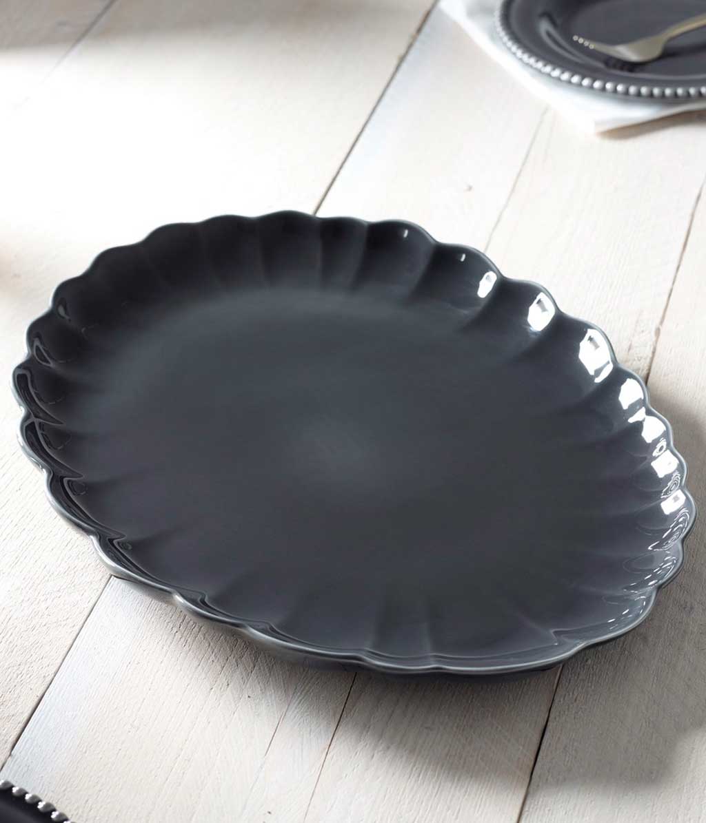 Scallop Platter Grey